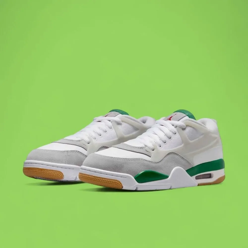 Jordan Men's White and Green Trainers